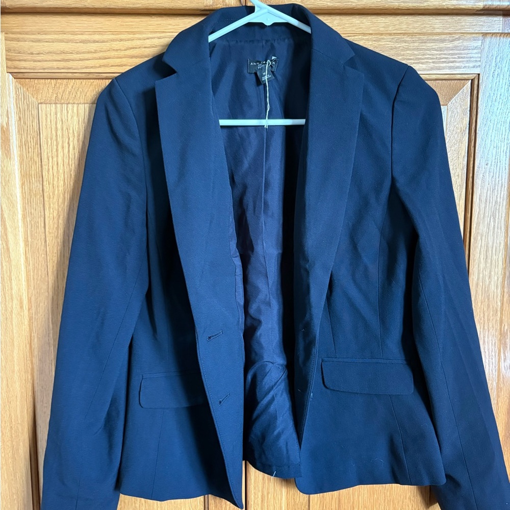 Ann Taylor Factory Blue Classic Blazer